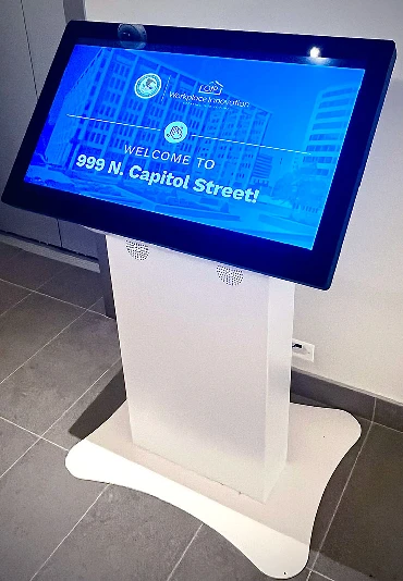 A digital sign reading,