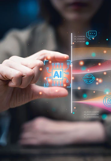 A concept graphic conveying AI technology