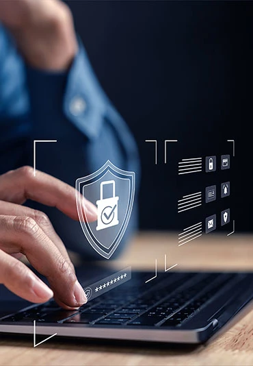 A concept graphic showing Network Security