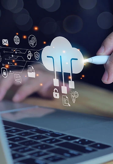 Concept graphic showing cloud computing